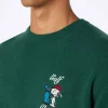 Grüner Herrenpullover Heron mit Snoopy Golf-Stickerei | SNOOPY PEANUTS SPECIAL EDITION