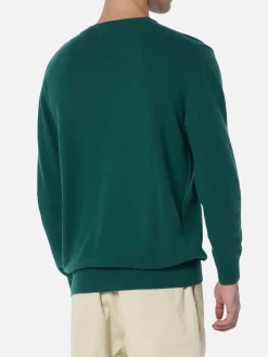 Grüner Herrenpullover Heron mit It's Wine O'Clock-Stickerei