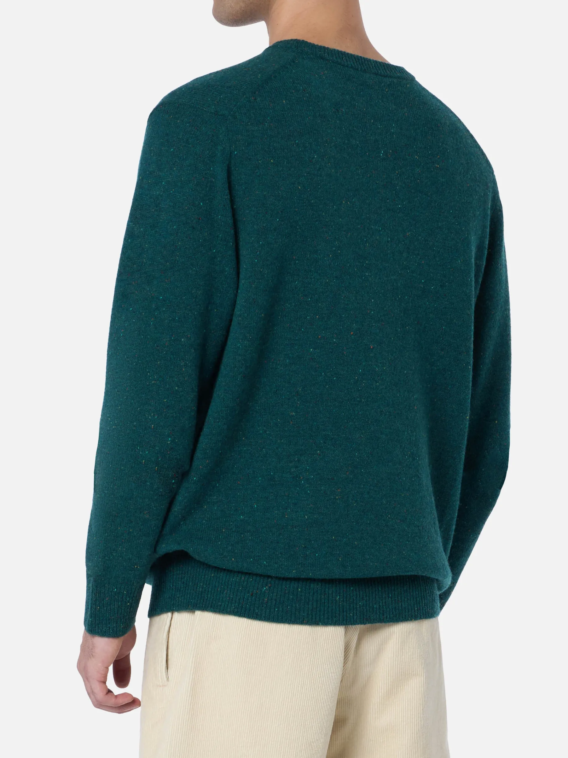Grüner Herrenpullover Heron mit Basset Hound-Print