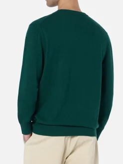 Grüner Herrenpullover Heron mit Cortina Speed-Stickerei