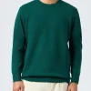 Grüner Herrenpullover mit Rundhalsausschnitt und St. Barth-Stickerei