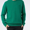 Grüner Herrenpullover mit Rundhalsausschnitt und St. Barth-Stickerei