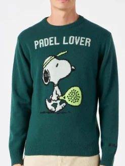 Grüner Herrenpullover mit Snoopy-Aufdruck | SNOOPY – PEANUTS™ SONDEREDITION