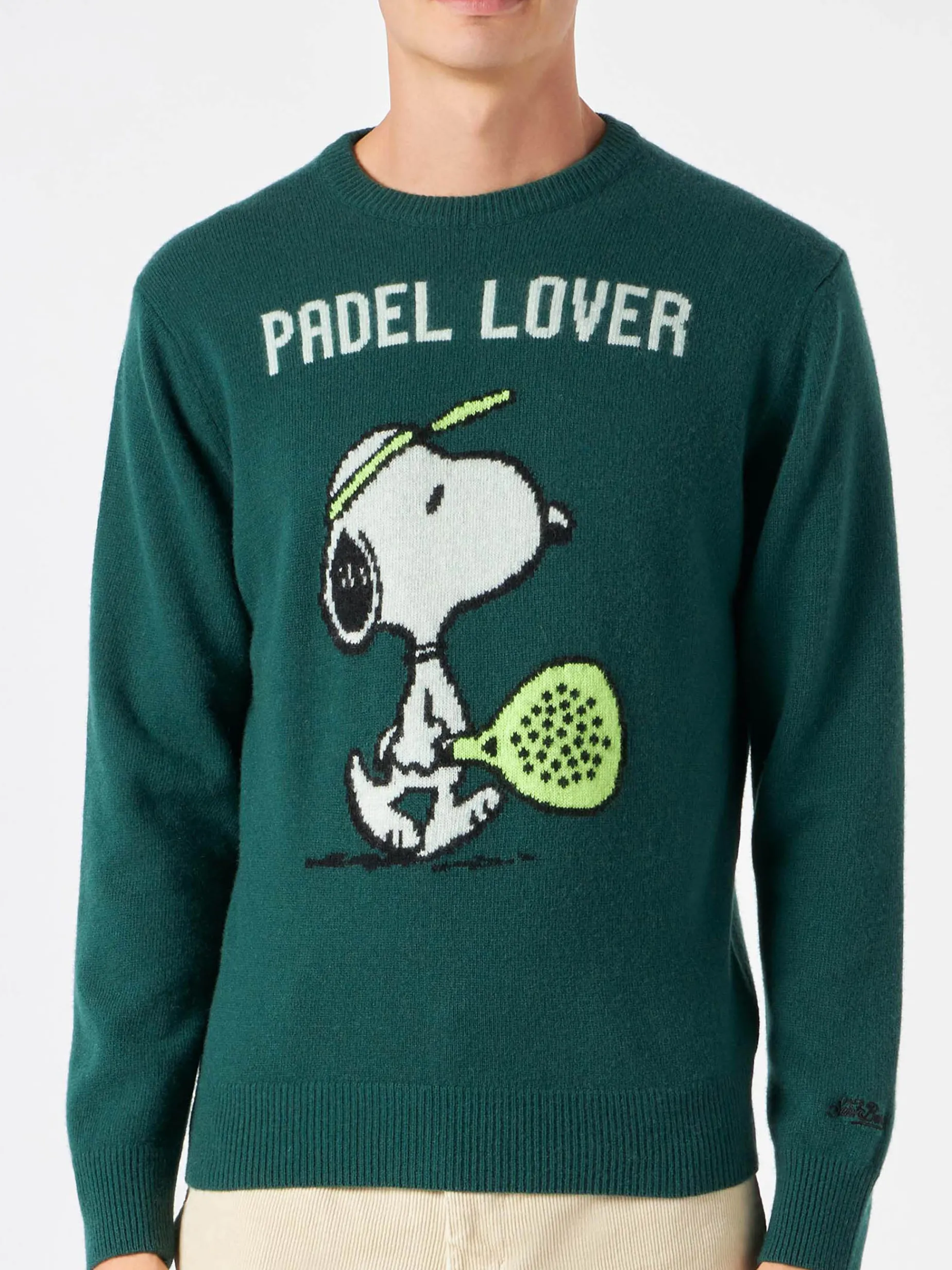 Grüner Herrenpullover mit Snoopy-Aufdruck | SNOOPY – PEANUTS™ SONDEREDITION