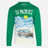 Grüner Jungenpullover mit St. Moritz-Jacquard-Print