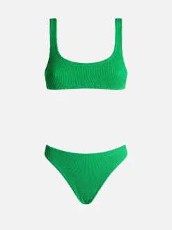 Grüner klassischer Crinkle-Bikini für Damen von Naima Elise