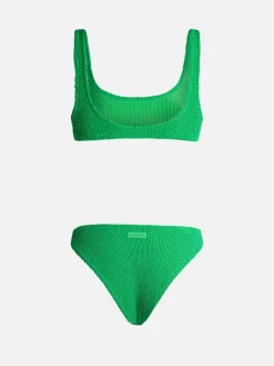Grüner klassischer Crinkle-Bikini für Damen von Naima Elise