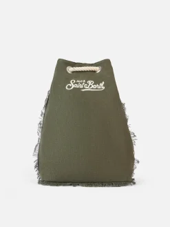 Grüner Leinenrucksack „Boot“