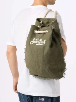 Grüner Leinenrucksack „Boot“