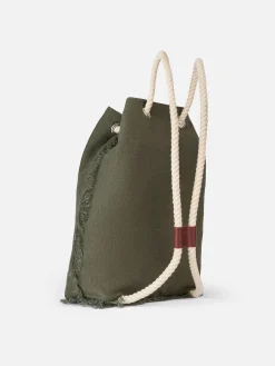 Grüner Leinenrucksack „Boot“