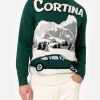 Grüner Pullover für Herren von Heron mit Cortina-Autopostkartendruck