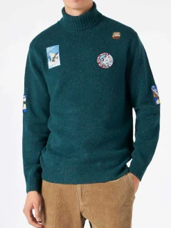 Grüner Rollkragenpullover für Herren