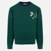 Grüner Rundhalspullover für Jungen Douglas Light mit Snoopy-Schneeball-Stickerei | SNOOPY PEANUTS SPECIAL EDITION