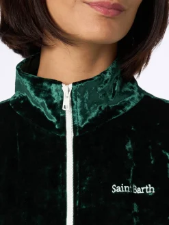 Grünes Chenille-Sweatshirt für Damen Miriam