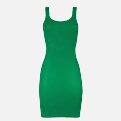 Grünes Crinkle-Kleid