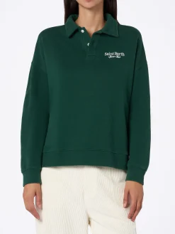 Grünes Damen-Poloshirt Berenice mit St. Barth Sport Club-Stickerei