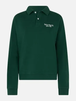 Grünes Damen-Poloshirt Berenice mit St. Barth Sport Club-Stickerei