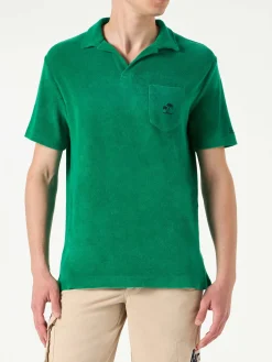 Grünes Frottee-Polo für Herren