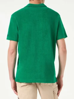 Grünes Frottee-Polo für Herren