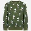 Grünes Jungen-Sweatshirt mit Rundhalsausschnitt und Snoopy-Aufdruck | SNOOPY PEANUTS™ SONDEREDITION