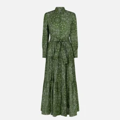 Grünes langes Bandana-Kleid für Damen von Jensen