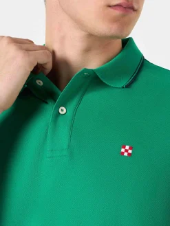 Grünes Poloshirt mit St. Barth-Karologo