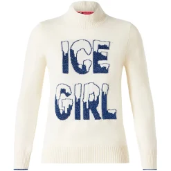 Halber Rollkragenpullover Ice Girl mit Lurex-Grafik