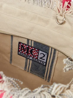 Handtasche Colette aus Baumwollcanvas mit Streifenprint