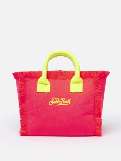 Handtasche Colette Sponge aus Frottee mit Prägung in Neonpink