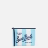 Hellblau gestreifte Scuba-Pochette Aline