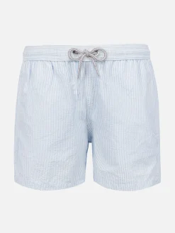 Hellblaue Badeshorts für Jungen mit Streifenmuster