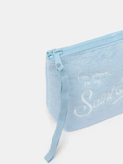 Hellblaue Frottee-Pochette Aline