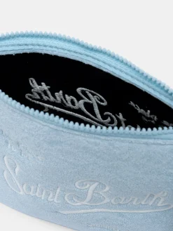 Hellblaue Frottee-Pochette Aline