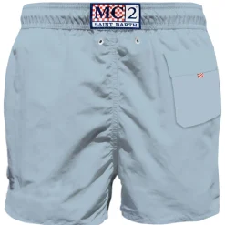 Hellblaue Herren-Badeshorts mit Tasche
