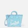Hellblaue Mini-Kosmetiktasche aus Baumwollcanvas