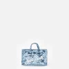 Hellblaue Telefontasche aus Chenille mit Saint Barth-Logostickerei