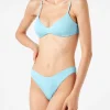 Hellblauer Bralette-Bikini für Damen