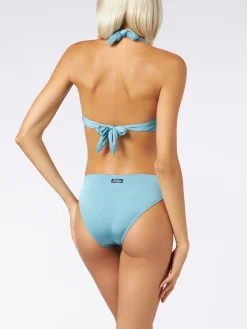 Hellblauer Bralette-Bikini für Damen