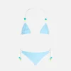 Hellblauer Frottee-Triangel-Bikini für Mädchen