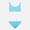 Hellblauer klassischer Crinkle-Bikini für Mädchen von Baker
