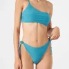 Hellblauer One-Shoulder-Bralette-Bikini für Damen