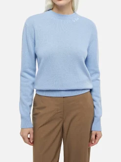 Hellblauer Pullover aus Kaschmirmischung für Damen Sorbonne