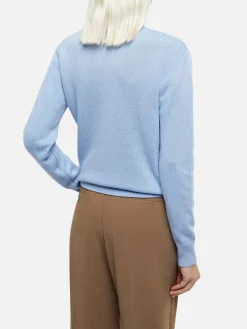 Hellblauer Pullover aus Kaschmirmischung für Damen Sorbonne