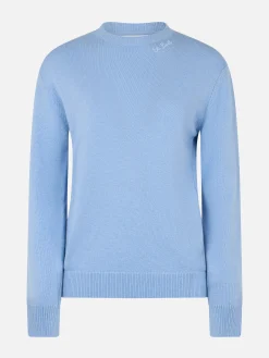 Hellblauer Pullover aus Kaschmirmischung für Damen Sorbonne
