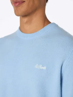 Hellblauer Pullover aus Lambswool für Herren von Regent
