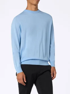Hellblauer Pullover aus Merinowolle von Man Regent