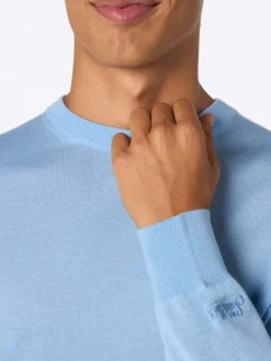 Hellblauer Pullover aus Merinowolle von Man Regent