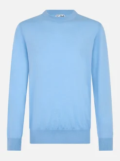 Hellblauer Pullover aus Merinowolle von Man Regent