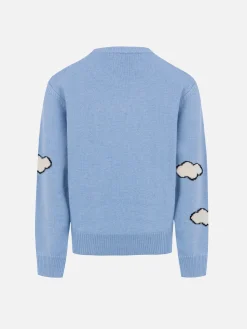 Hellblauer Rundhalspullover Douglas für Jungen mit Peanuts-Ski-Print | SNOOPY PEANUTS SPECIAL EDITION