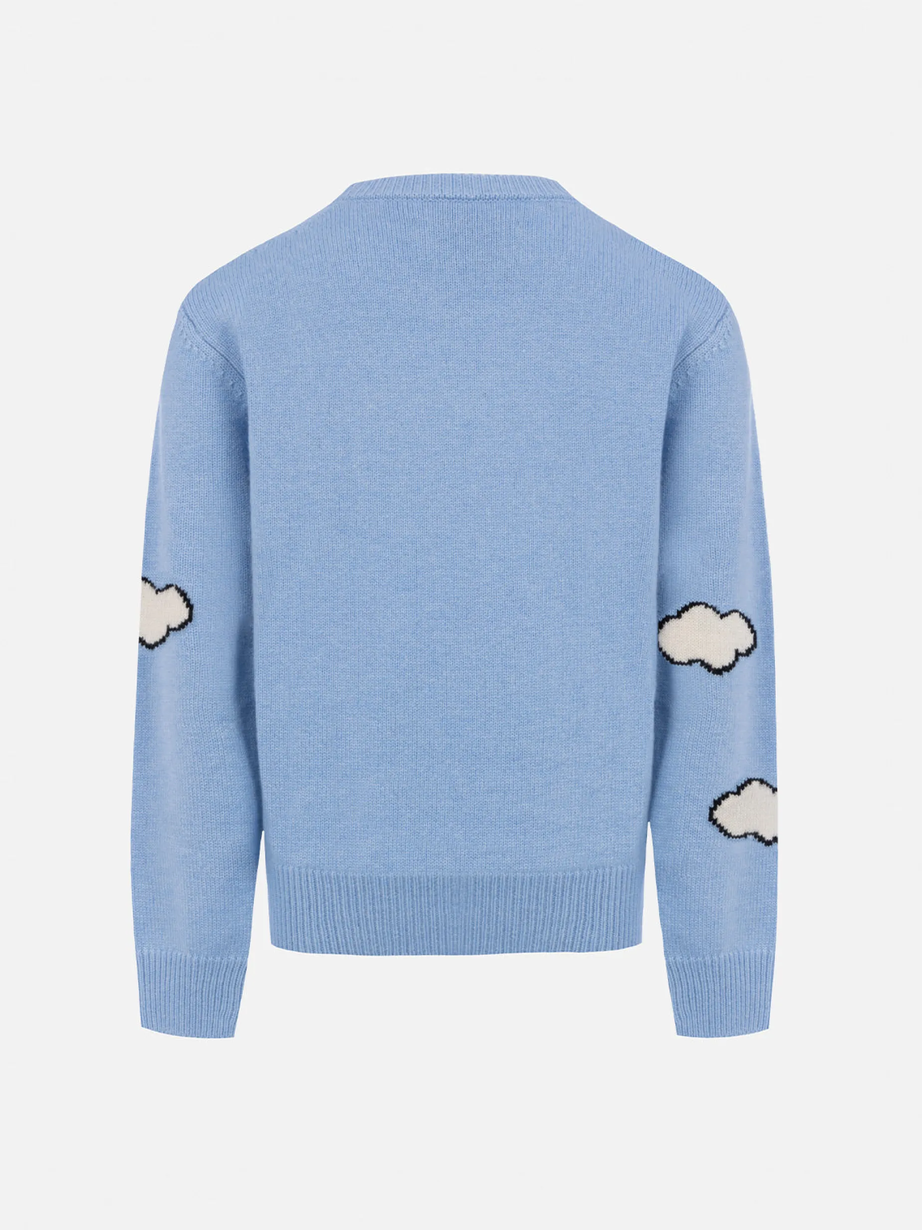 Hellblauer Rundhalspullover Douglas für Jungen mit Peanuts-Ski-Print | SNOOPY PEANUTS SPECIAL EDITION